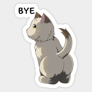 Bye, Cute Cat Butt Sticker